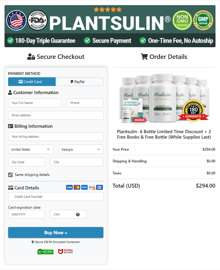 Plantsulin Order Page